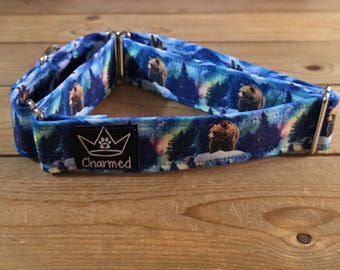 14"-27" Winter Martingale Collar 1.5" Width, Pet Collar, Small, Medium, XL, Large Dog Collar, Winter Dog, Seasonal Buckle Collar, Snowflake