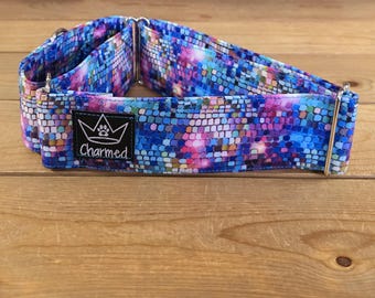 14"-27" New Years Martingale Collar 2" Width, Pet Collar, Medium, Large Dog Collar, Holiday Collar, Mirror Ball, Party, Celebration