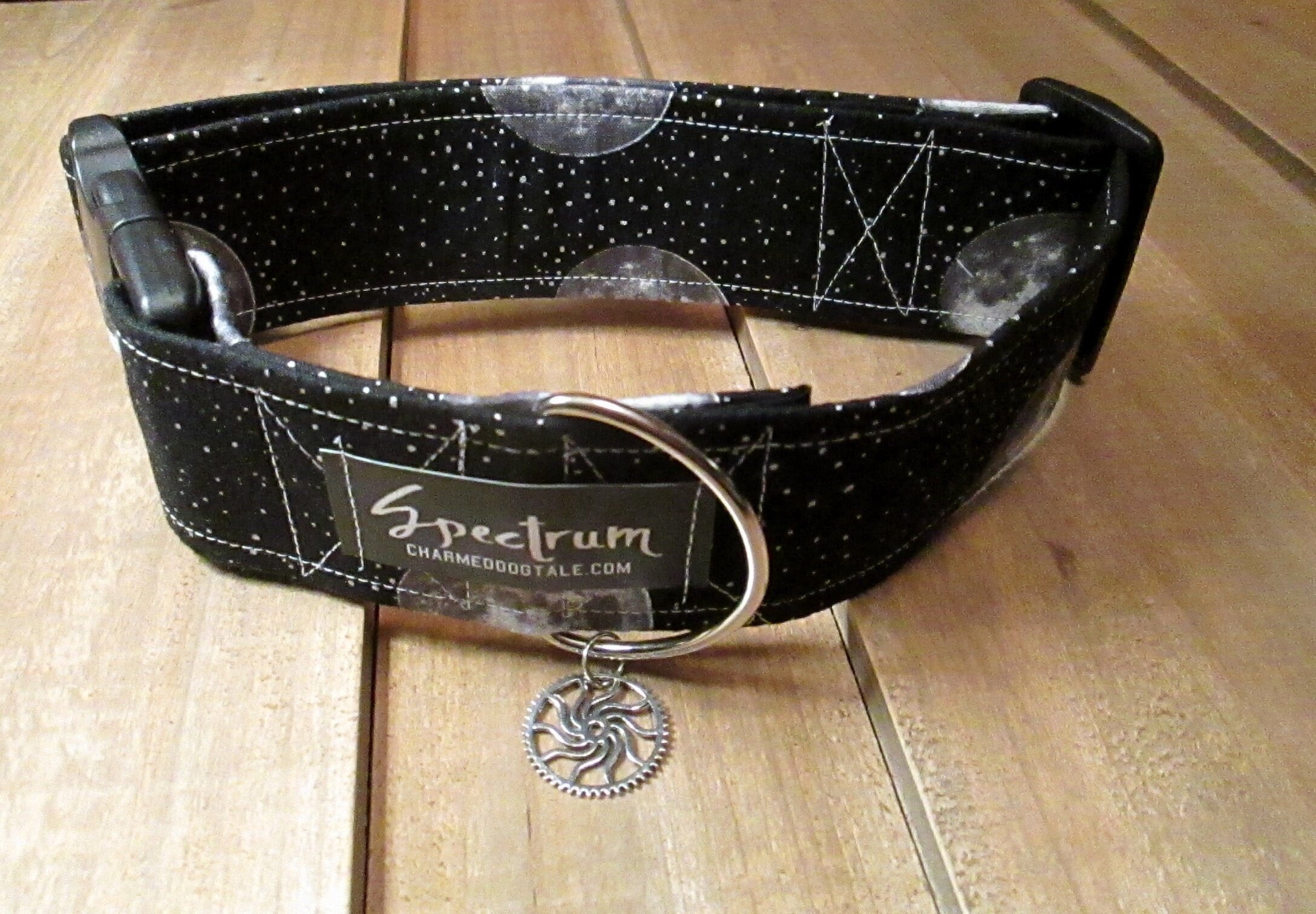 1629 The Moon Pet Collar 2 Width, Fun Dog Collar, Fabric Collar, Pet