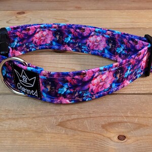 13"-26" Dog Collar 1.5" Width, Pet Collar, Medium, Large, XL, Fun Dog Collar, Flowers & Fur, Flower Dogs, Buckle Dog Collar, Floral Dog