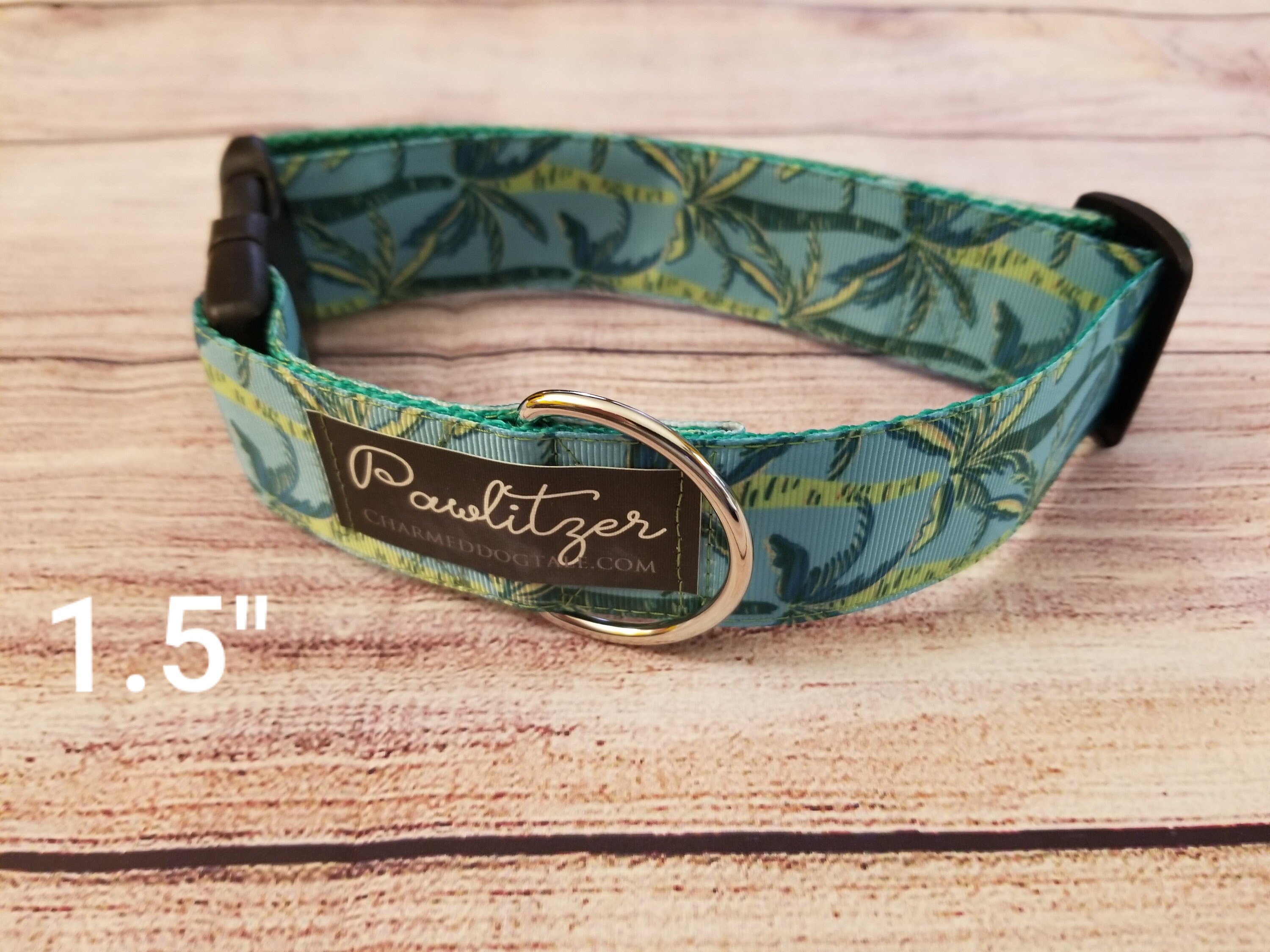 Pawlitzer Ribbon Dog Collar 1.5 or 2 Width, Ribbon Collar, Pet Collar, Small Dog, Medium, Large