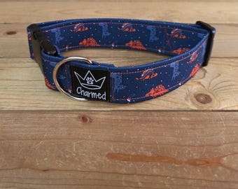 13"-26" Dog Collar 1.5" Width, Pet Collar, Large Dog Collar, Medium Collar, Small, 4th of July, Patriotic, Red White & Blue Collar, Holiday