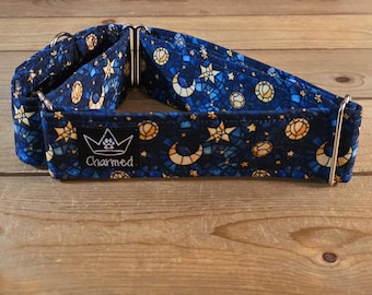 14"-27" Martingale Collar 2" Width, Pet Collar, Medium, Large Martingale Collar, XL, Celestial, Stained Glass, Moon