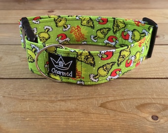 14"-28" Christmas Dog Collar 2" Width, Pet Collar, Small, Medium, Large Dog Collar, XL, Holiday Collar, Side Release Buckle, Santa, Lights