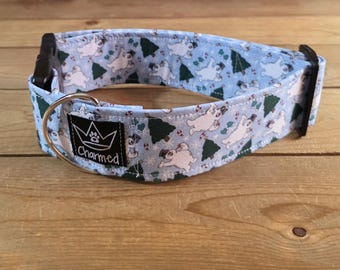 14"-28" Christmas Dog Collar 2" Width, Pet Collar, Small, Medium, Large Dog Collar, XL, Holiday Collar, Side Release Buckle, Santa, Lights