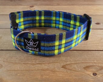 14"-28" Fido's Flannel Dog Collar 2" Width, Pet Collar, Small, Medium, Large, XL, Dog Collar, Snuggle Flannel, Warm Collar, Plaid