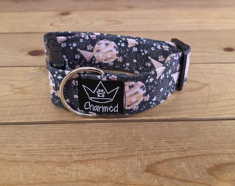 10"-18" PETITE New Years Dog Collar 1.5" Width, Pet Collar, Medium, Small Dog Collar, Holiday Collar, Party, Celebration