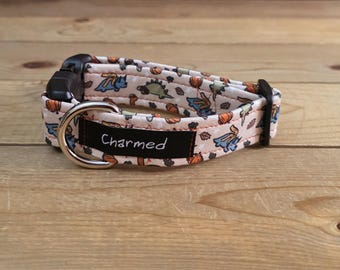 8"-16" PETITE Fall Dog Collar 1" Width, Small Collar, Medium, Large, XL Dog Collar, Autumn Collar, Leaves, Seasonal Collar, Buckle Collar