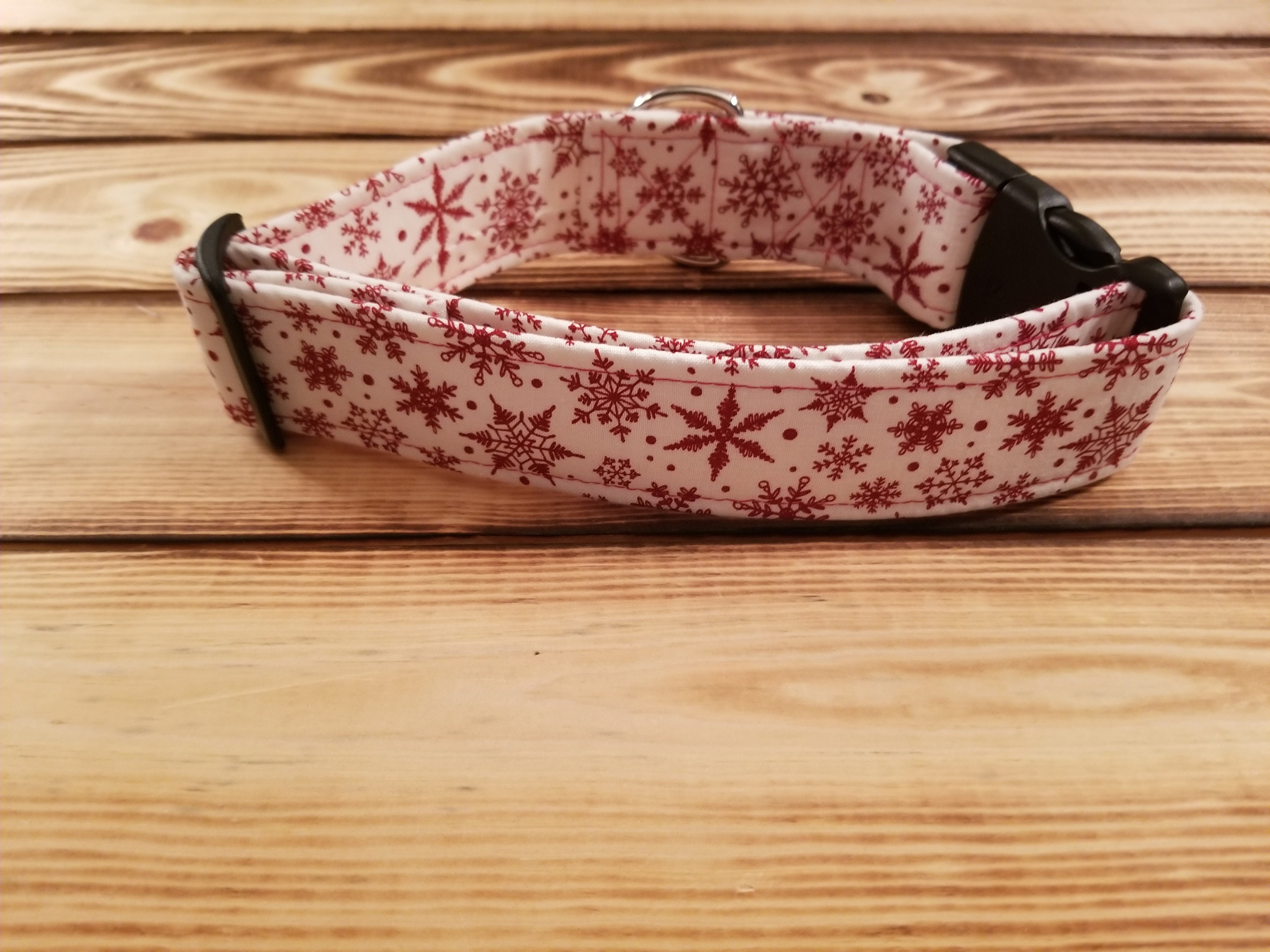 1325 Santa Paws Christmas Dog Collar 1.5 width, Dog Collar, Fabric