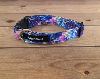 11"-22" New Years Dog Collar 1" Width, Pet Collar, Large, Medium, Small Dog Collar, Holiday Collar, Mirror Ball, Party, Celebration