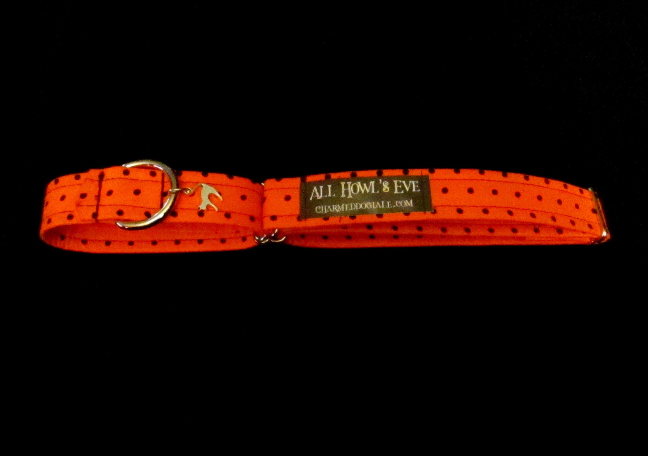 1528 All Howl's Eve Halloween Martingale Collar 1 width, Pet Collar