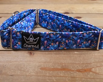14"-26" Spectrum Martingale Collar 1.5" Width, Pet Wear, Small, Medium, Large Dog Collar, XL, Colorful, Crystals Martingale, Rocks