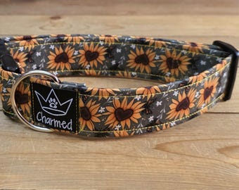 13"-26" Fall Dog Collar 1.5" Width, Pet Collar, Medium, Large, XL Dog Collar, Autumn Collar, Leaves, Seasonal Collar, Buckle Collar