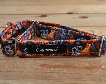11"-21" Halloween Martingale Collar 1" Width, Pet Collar, Small, Medium, Large, Halloween, Holiday Martingale, Tricky or Treat, Spooky Dog