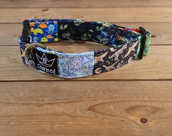 13"-26" Patchwork Pups Dog Collar 1.5" Width, Pet Collar, Small, Medium, Large, XL, Patchwork Collar, Boy Collar