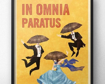 In Omnia Paratus Poster - Vintage Retro-stijl kunst