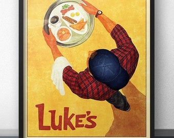 Luke's Diner Poster - Retro Kitchen Coffee Art