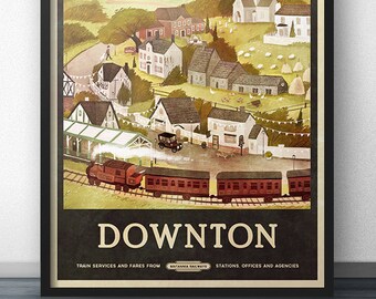 Downton Abbey Inspired Travel Poster - Vintage Retro Style