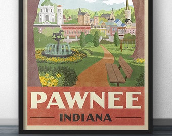 Affiche de voyage Pawnee Indiana - Département des parcs et des loisirs