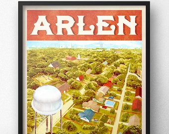 Arlen Texas Heimlich County Retro Vintage Travel Poster