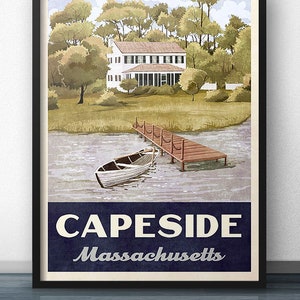 Capeside Massachusetts Retro Vintage Travel Poster image 1