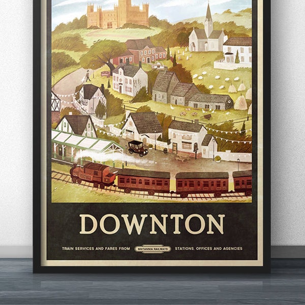 Downton Vintage Retro Style Travel Poster