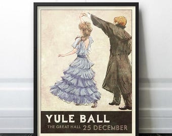 Yule Ball Poster - 1930s Retro Style (Limited Edition Blue Dress)