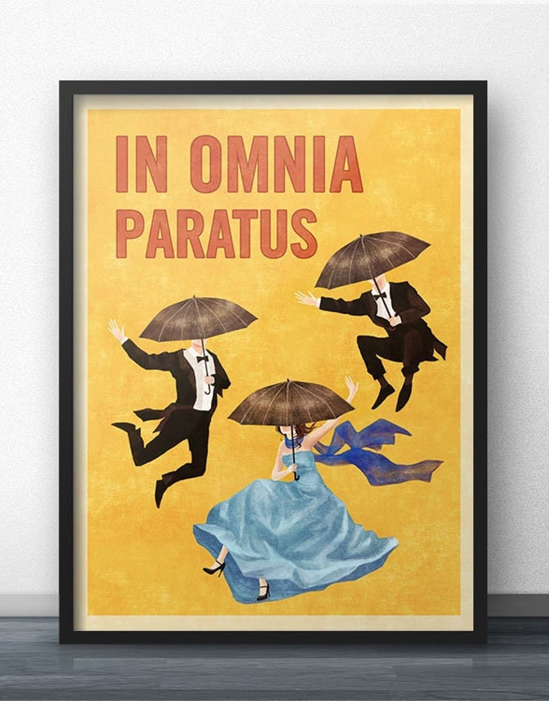 In Omnia Paratus Poster Vintage Retro Style Art image 1