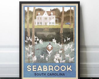 Seabrook South Carolina Travel Poster | The Notebook