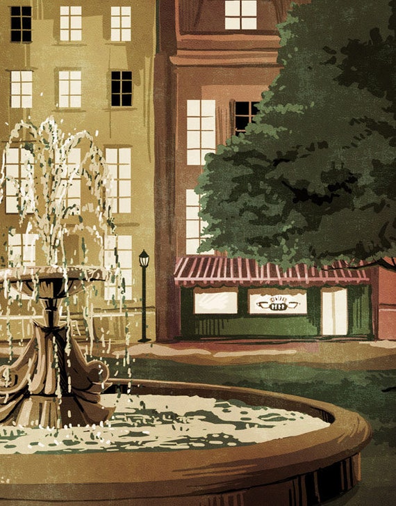 Friends TV Show Poster: Central Park Fountain, Retro New York