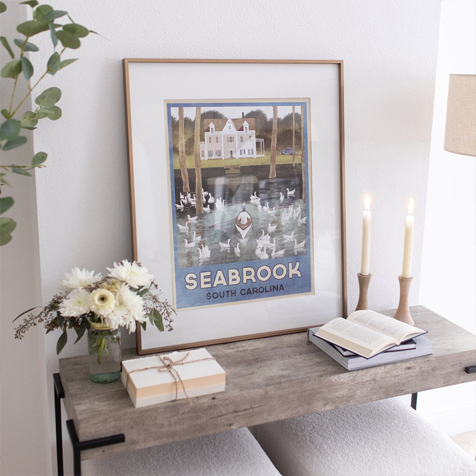 Seabrook South Carolina Travel Poster Etsy