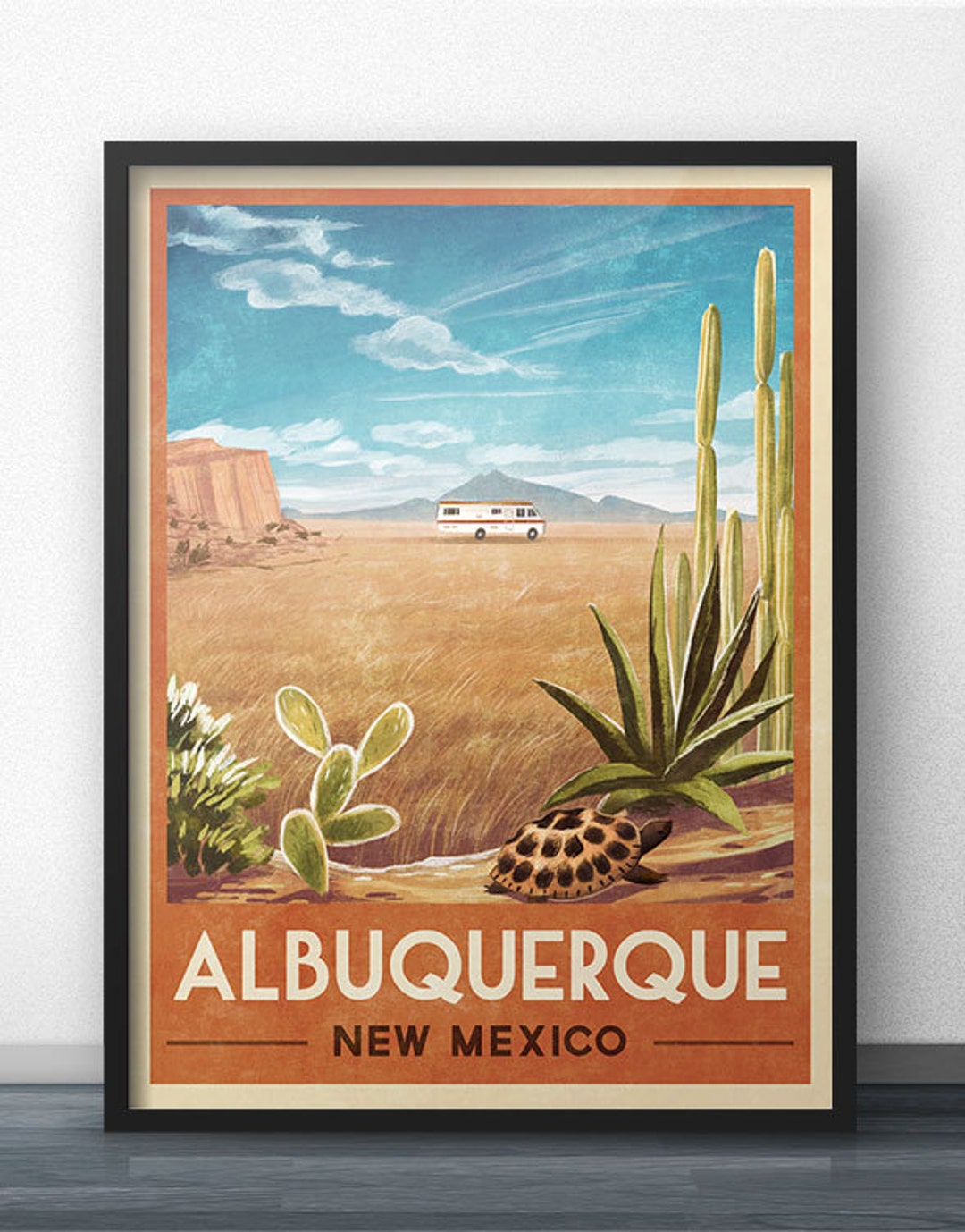 RV Camper Vintage Travel Poster of Albuquerque New Mexico photo
