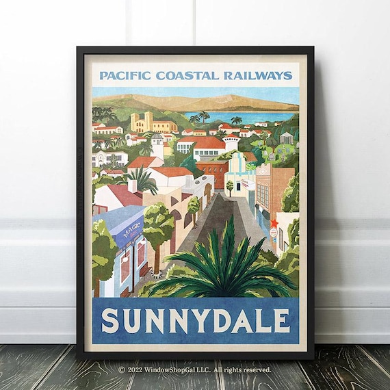 Travel　Poster トラベルポスター サニーデール カリフォルニア ヴィンテージ トラベルポスター