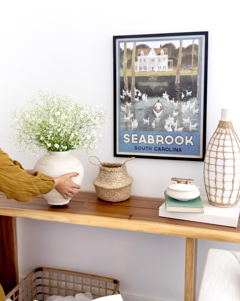 Seabrook South Carolina Travel Poster Etsy