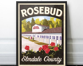 Rosebud Motel Vintage Travel Poster - Elmdale County