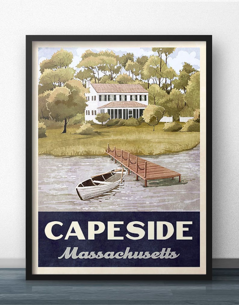 Capeside Massachusetts Retro Vintage Travel Poster image 1