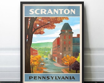 The Office | Scranton Retro Vintage Travel Poster