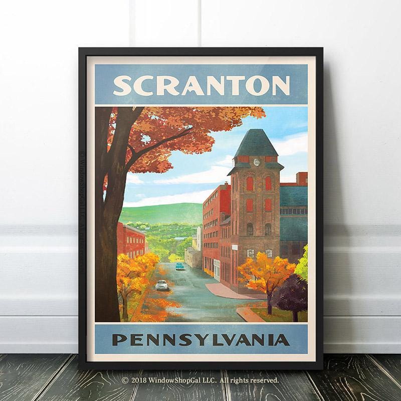 オフィス | スクラントン レトロ ヴィンテージ トラベルポスター