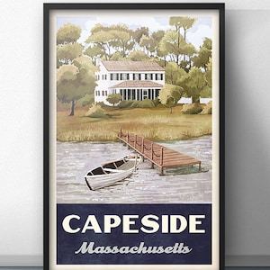 Capeside Massachusetts Retro Vintage Travel Poster image 5