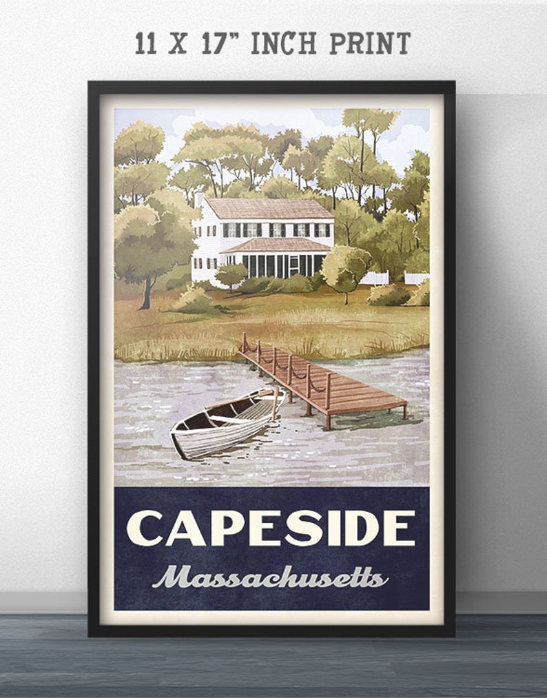 Capeside Massachusetts Retro Vintage Travel Poster image 5