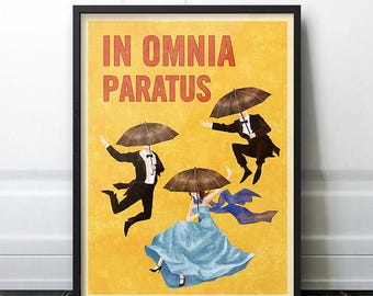 In Omnia Paratus Poster - Vintage Retro Art Deco Style