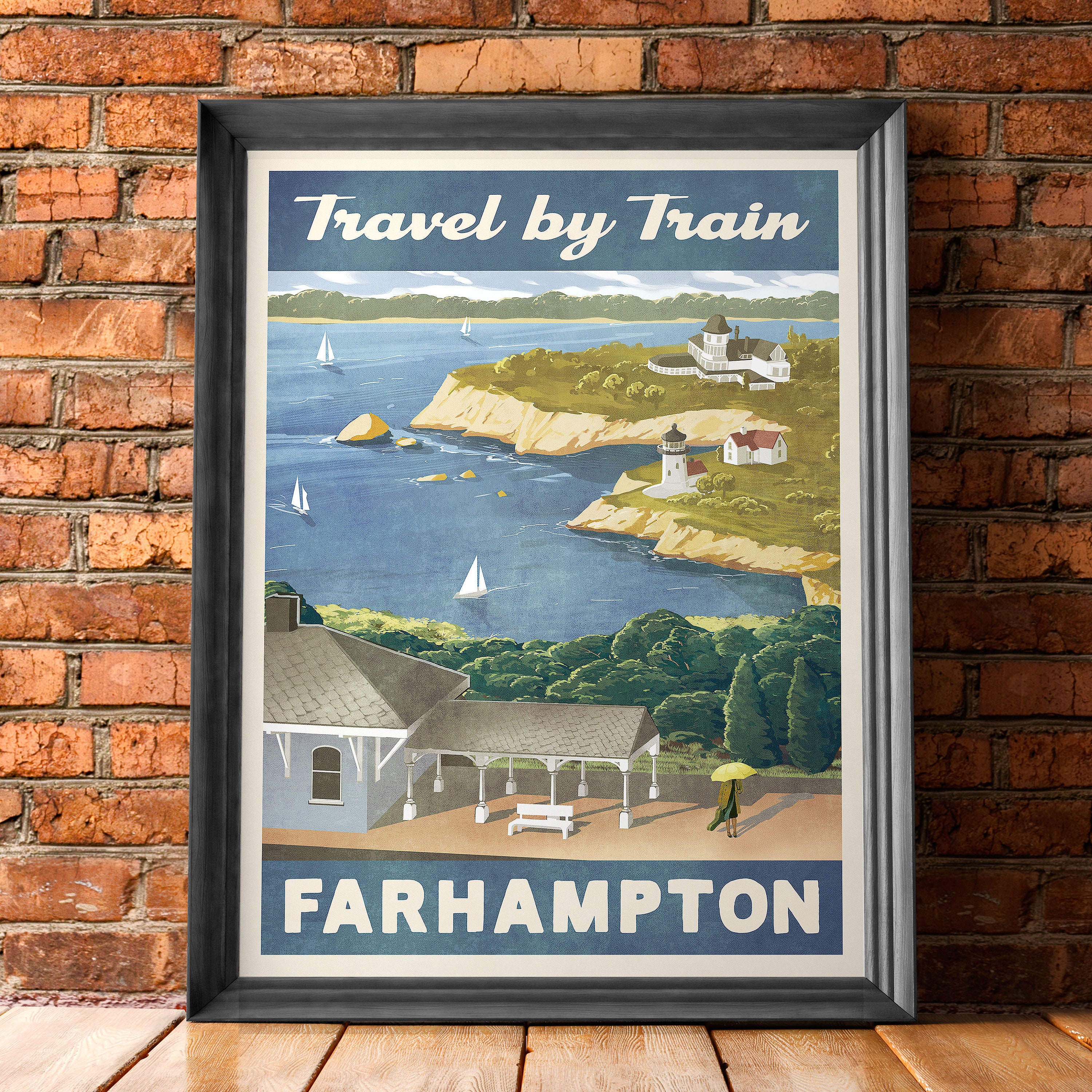 Farhampton Retro Vintage Travel Poster | How I Met Your Mother