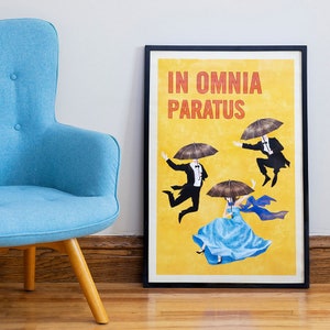 In Omnia Paratus Poster Vintage Retro Style Art image 2