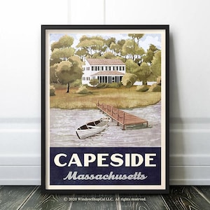 Capeside Massachusetts Retro Vintage Travel Poster | Dawson&#39;s Creek