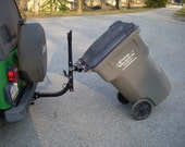 Home made steel Trash Can Hauler.  Attaches to any bike rack made with 2 inch square tubing.  Reduced Price!