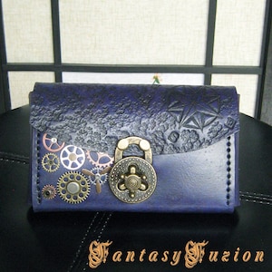 Steampunk Adventurer Victorian Compass Rose Carved Leather Belt Pouch Case Wallet IPhone o Android Custom Sizes
