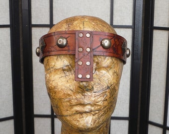 Hammered in Battle Conan Headband // Medieval Barbarian Leather Headband Crown Deluxe