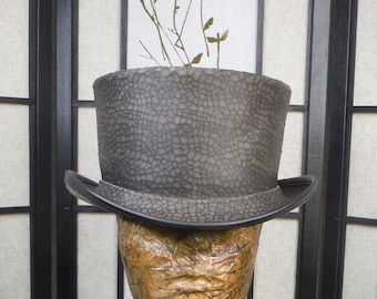 Limited Edition Dragon Scales Top Hat // Steampunk Leather Top Hat // Burning Man Leather Costume // Standard Top Hat // Cosplay