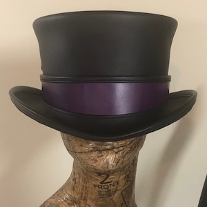 XXXL Top Hat Steampunk Hat Victorian Leather Standard Top Hat Black Hat XXXL 24 1 2 Inches Etsy