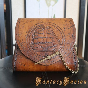 Pirate Belt Pouch // Blackbeard Cosplay // Pirate Ship Leather Pouch // Renaissance LARP Leather Belt Pouch Treasure